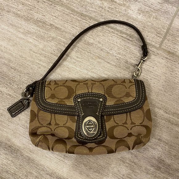 Large Monogram Coach Coach | Bags | Coach Signature Beige Monogram Large Wristlet | Poshmark